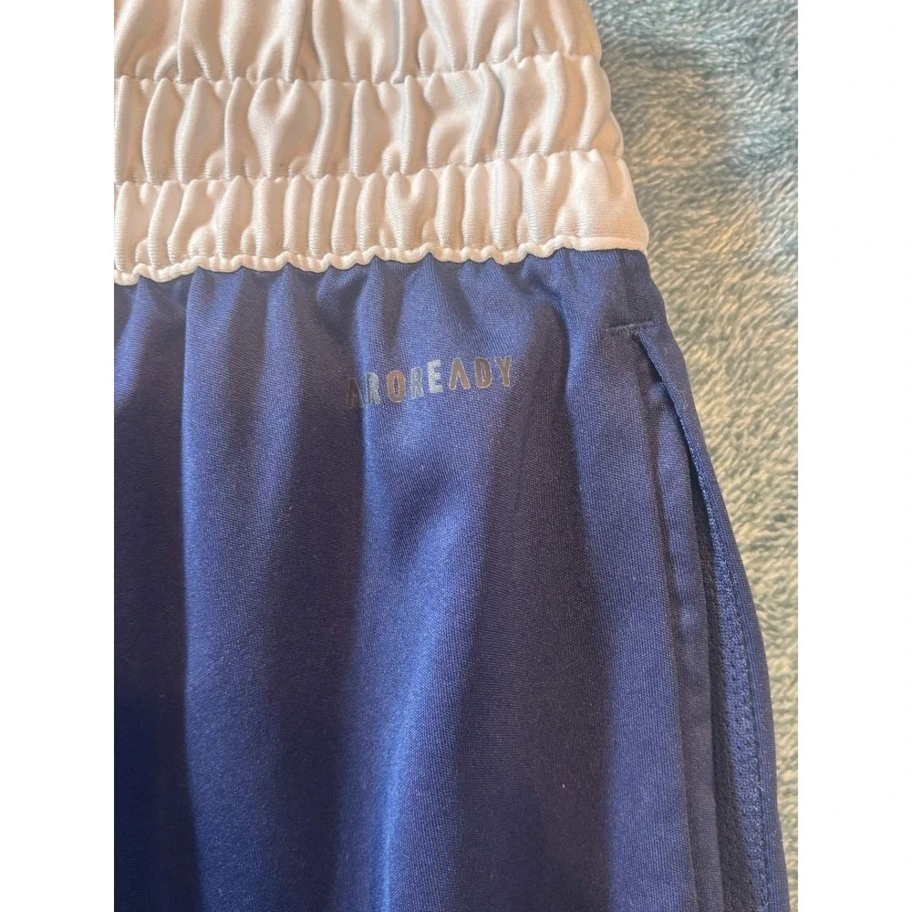 Adidas Aeroready Shorts Mens Medium Navy Blue White 3 Stripe Missing Drawstring